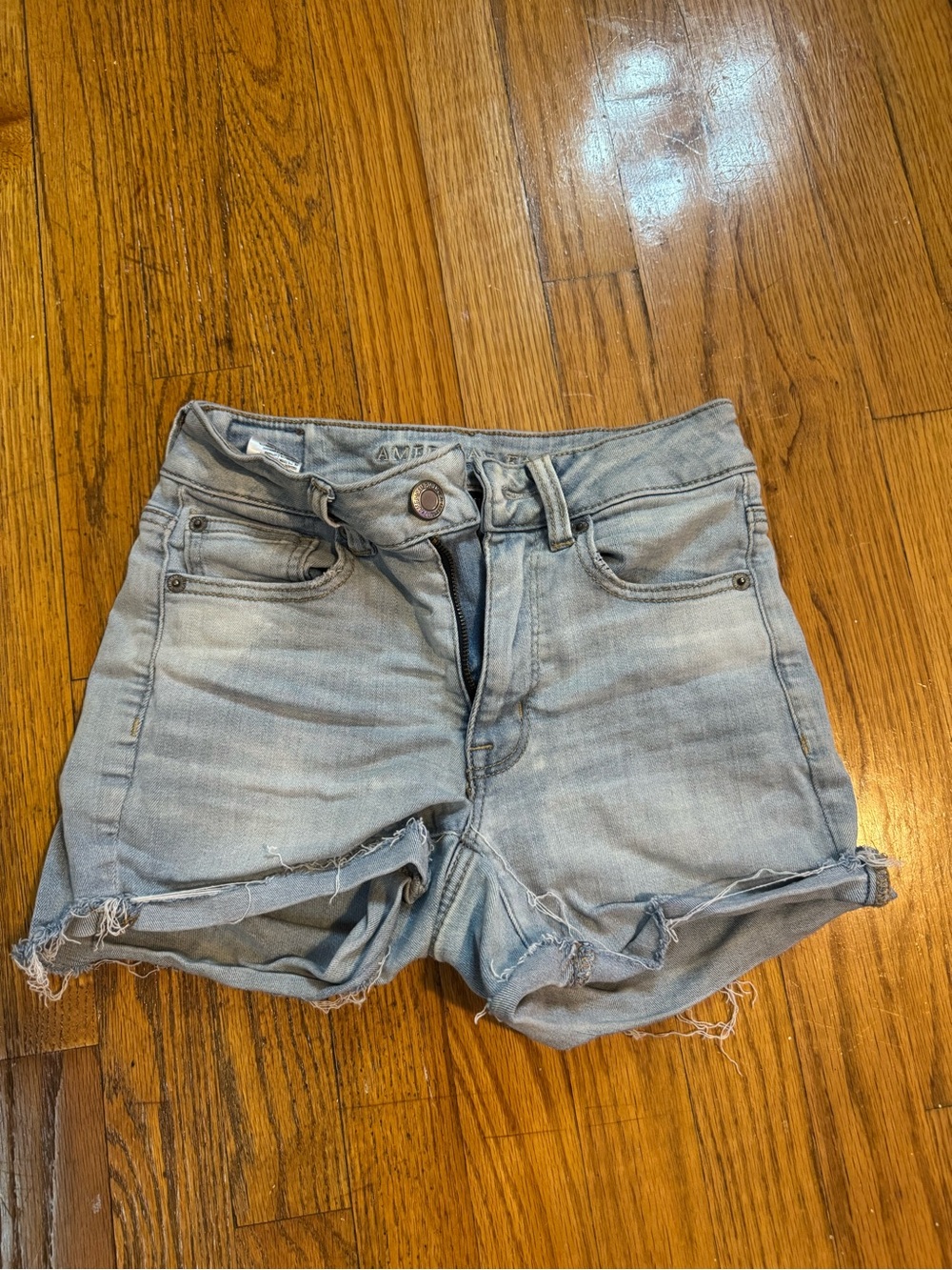 American Eagle Outfitters Light Wash Distressed Denim Shorts